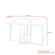 Bowery Hill Modern 2-Drawers Stainless Steel Base Console Table White/Gold
