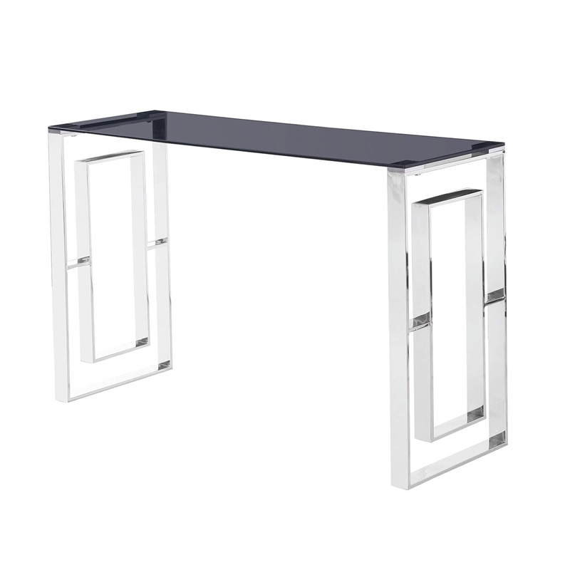 Bowery Hill Stainless Steel Gold Console Table Rectangular 47.5