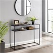 Bowery Hill Steel Matte Black Console Table Rectangular Streamlined 42