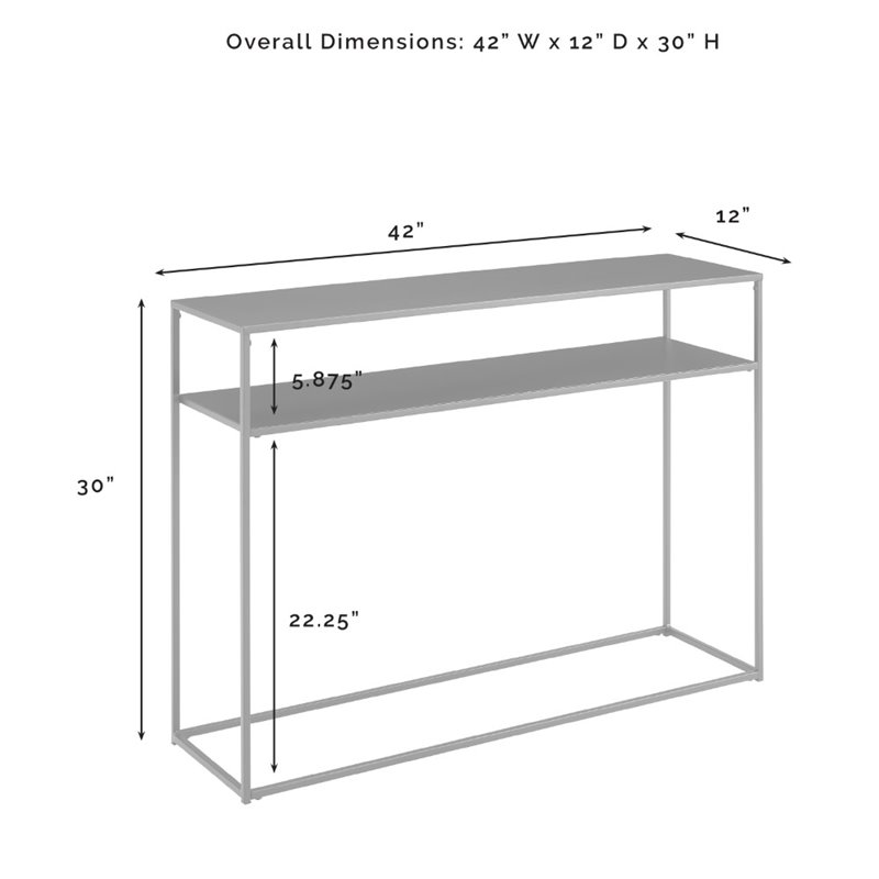 Bowery Hill Steel Matte Black Console Table Rectangular Streamlined 42