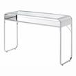 Bowery Hill Modern Contemporary Glass Top Console Table in Chrome
