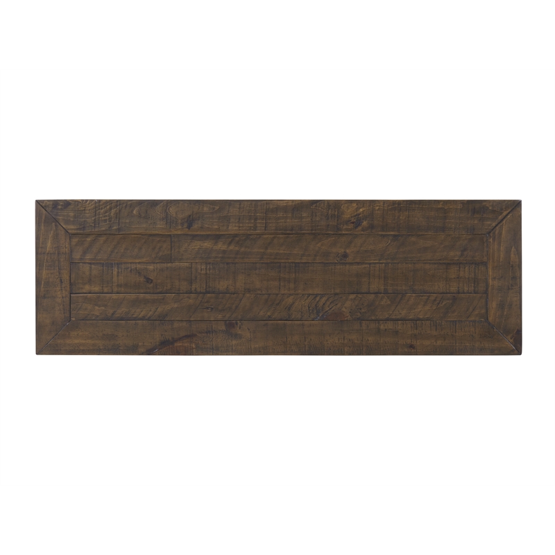 Bowery Hill Contemporary Wood 2 Drawer Sofa Console Table Black and Brown
