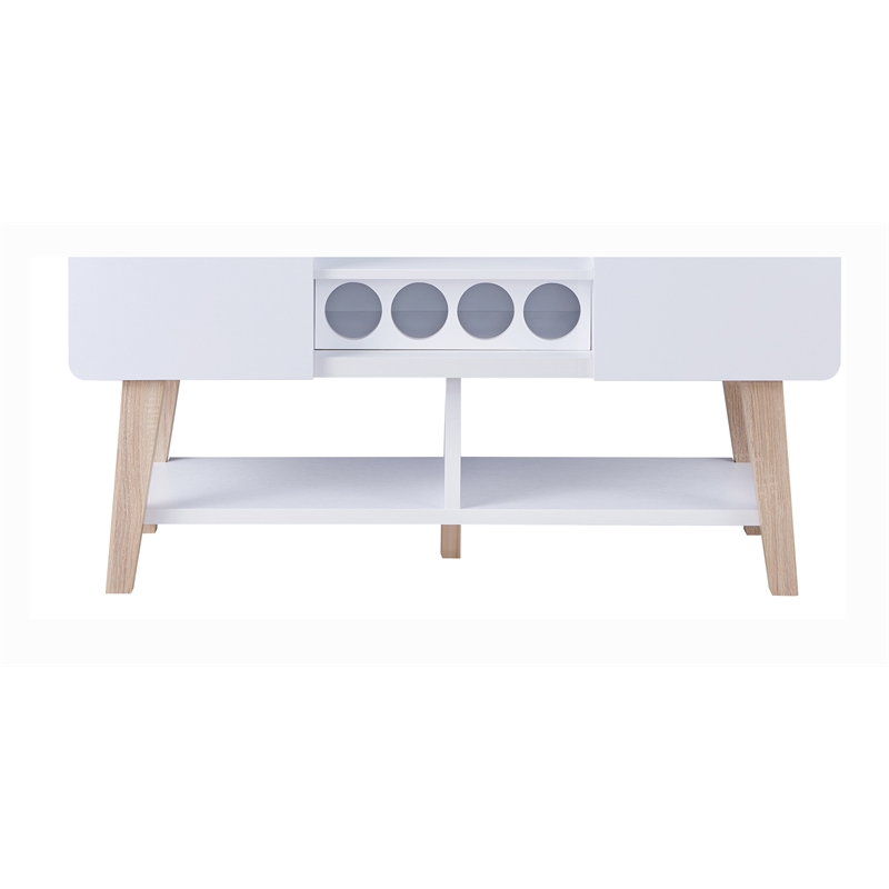 Bowery Hill Modern Wood Four-Bottle Buffet in White