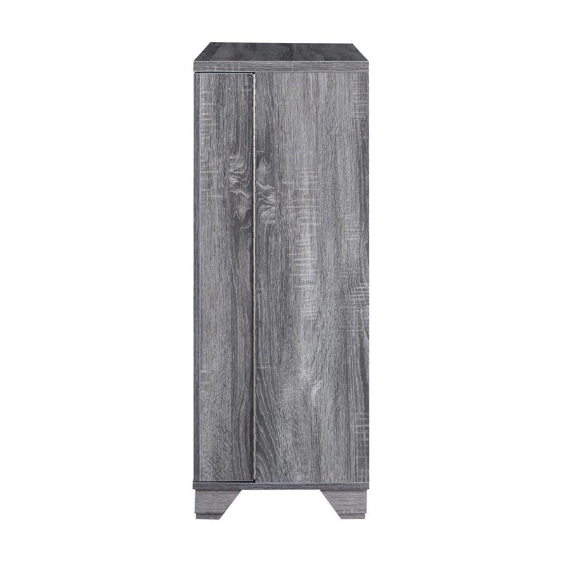 Bowery Hill Modern Wood 12-Bottle Buffet in Dark Gray