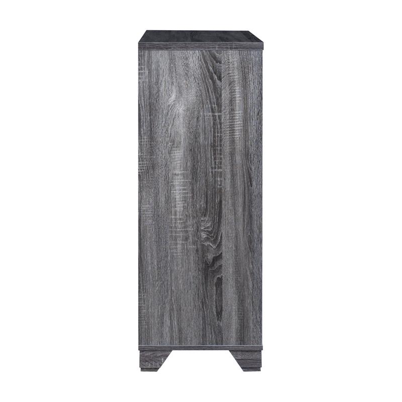 Bowery Hill Modern Wood 12-Bottle Buffet in Dark Gray