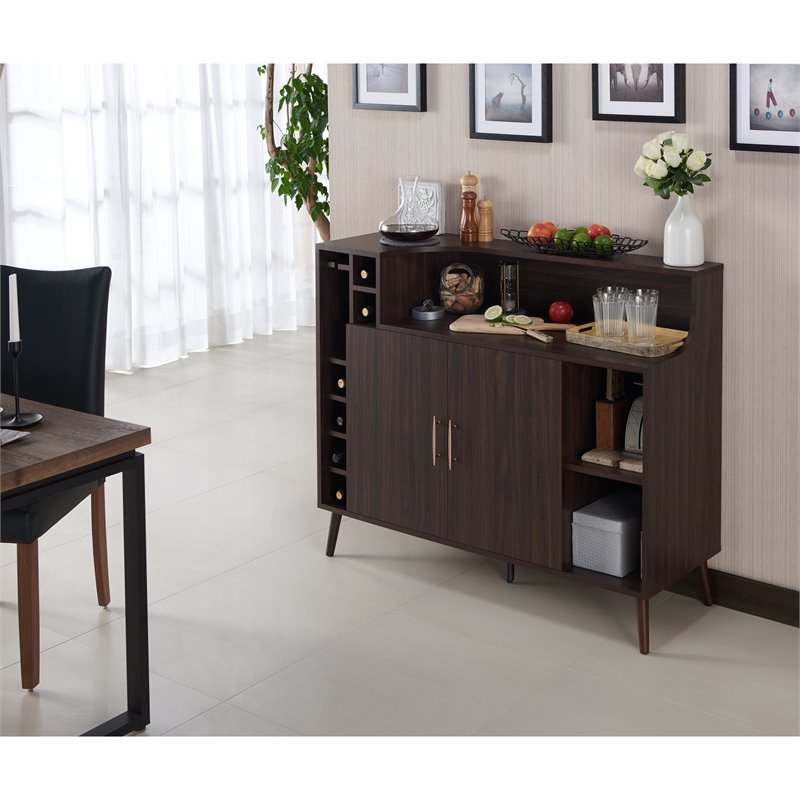 Bowery Hill Modern Wood Multi-Storage Buffet in Wenge