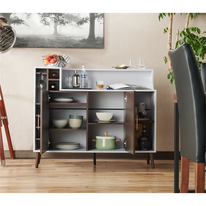 Bowery Hill Modern Wood Multi-Storage Buffet in White