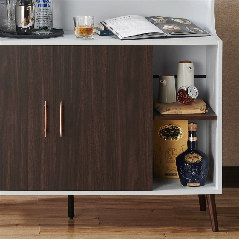 Bowery Hill Modern Wood Multi-Storage Buffet in White