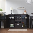 Bowery Hill Contemporary Wood Wine Rack Buffet in Espresso