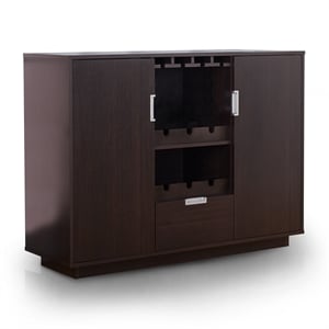Bowery Hill Contemporary Wood Wine Rack Buffet in Espresso