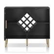 Bowery Hill Contemporary Wood Multi-Storage Buffet in Black/Gold