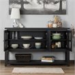 Bowery Hill Contemporary Wood Multi-Storage Buffet in Black