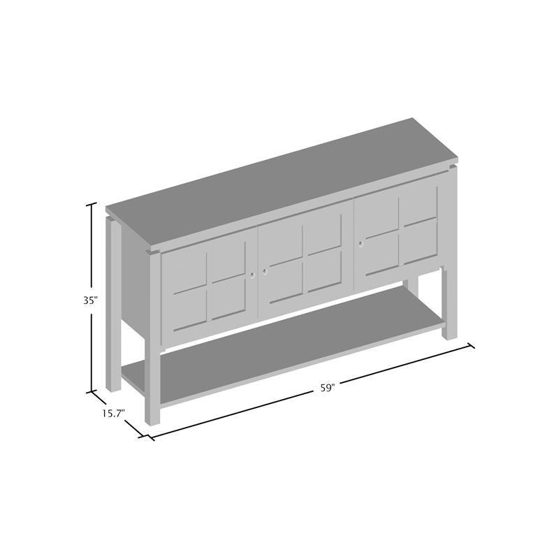 Bowery Hill Contemporary Wood Multi-Storage Buffet in Black