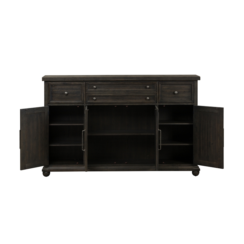 Bowery Hill Traditional Vintage Hall Buffet in Antique Pewter