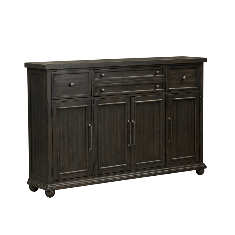 Bowery Hill Traditional Vintage Hall Buffet in Antique Pewter