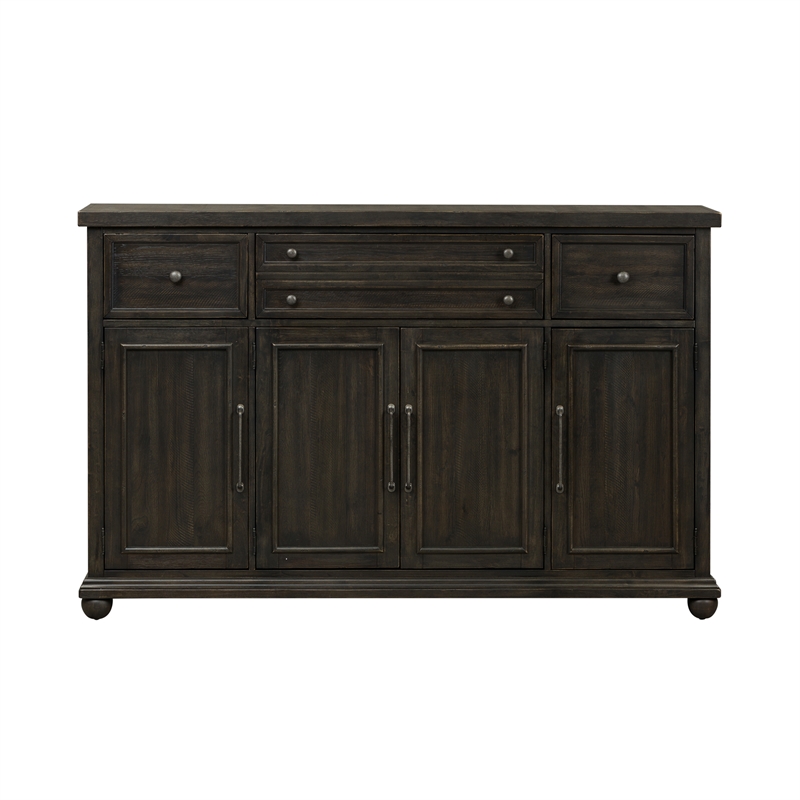 Bowery Hill Traditional Vintage Hall Buffet in Antique Pewter