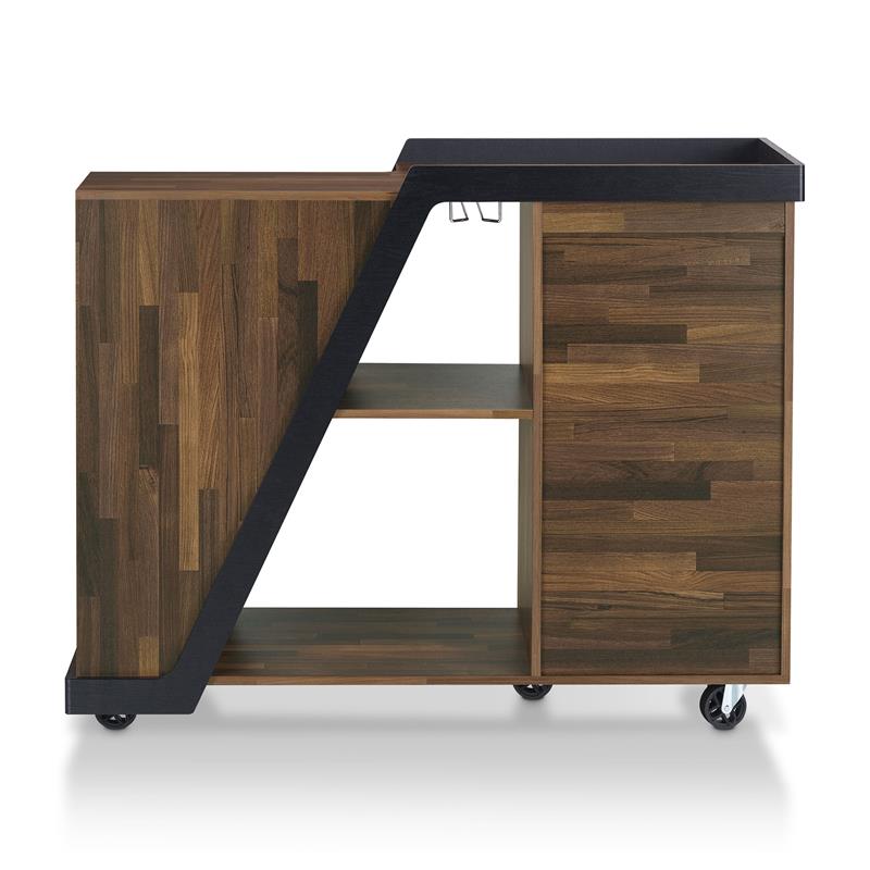 Bowery Hill Contemporary Wood 5-Bottle Buffet in Light Hickory