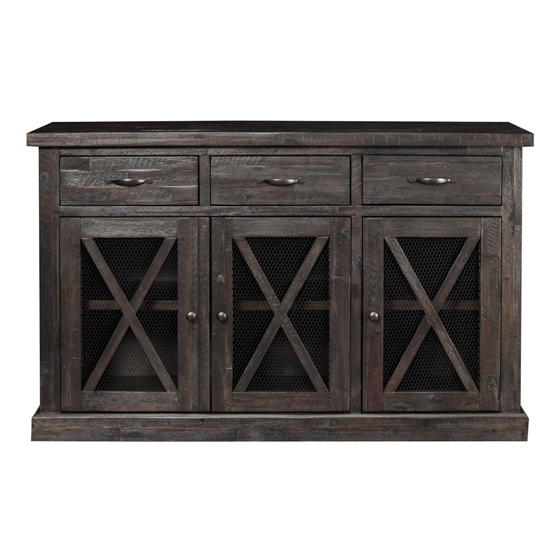 Bowery Hill Contemporary Wood Dining Sideboard in Salvaged Gray