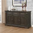 Bowery Hill Transitional Solid Wood 3-Drawer Buffet in Espresso