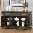 Bowery Hill Transitional Solid Wood 3-Drawer Buffet in Espresso