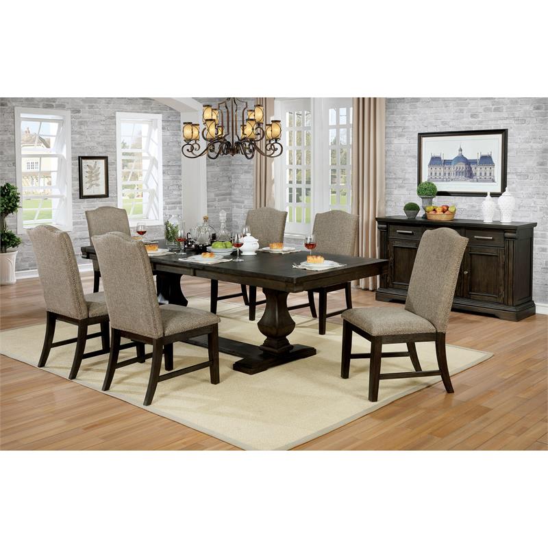 Bowery Hill Transitional Solid Wood 3-Drawer Buffet in Espresso