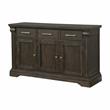 Bowery Hill Transitional Solid Wood 3-Drawer Buffet in Espresso