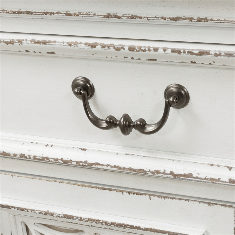 Bowery Hill Wood Antique White Buffet Rectangular Unassembled