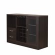 Bowery Hill Particle Board Espresso Server Rectangular Wine Bottle Rack 33