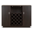Bowery Hill Mid-Century Buffet Server with Wine Bottle Rack in Espresso
