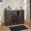 Bowery Hill Mid-Century Buffet Server with Wine Bottle Rack in Espresso