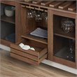 Bowery Hill Industrial Wood Wine Rack Buffet in Distressed Walnut
