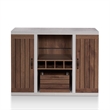 Bowery Hill Industrial Wood Wine Rack Buffet in Distressed Walnut