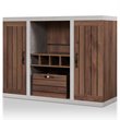 Bowery Hill Industrial Wood Wine Rack Buffet in Distressed Walnut