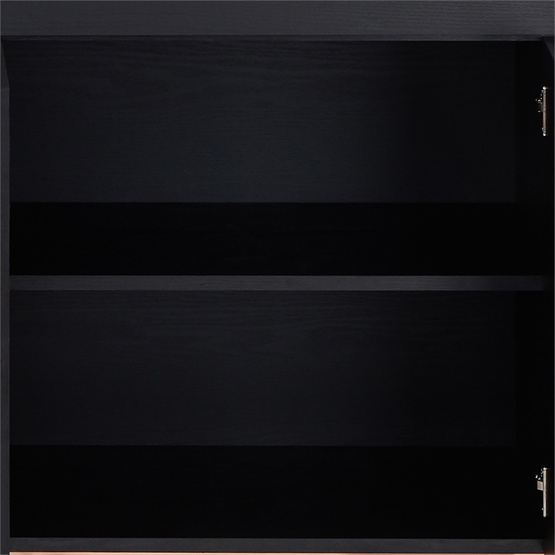 Bowery Hill Wood Veneer Black Buffet Server Rectangular 47.3