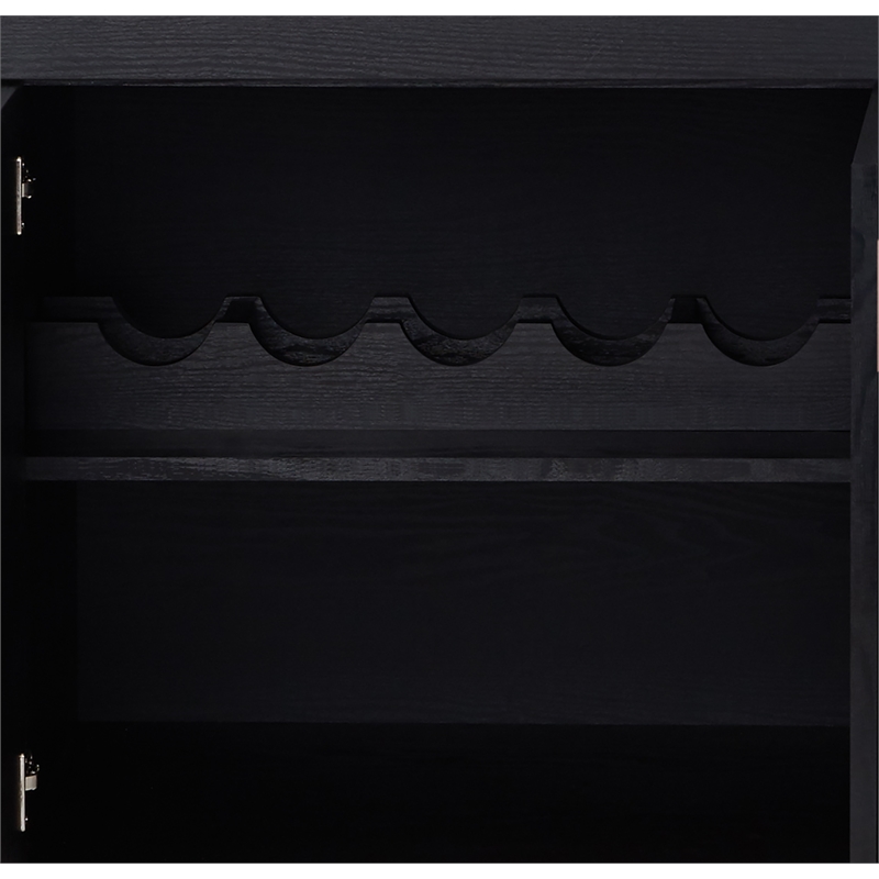 Bowery Hill Wood Veneer Black Buffet Server Rectangular 47.3