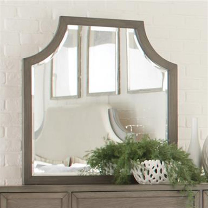 Bowery Hill Contemporary Arch Mirror in Gray Wash