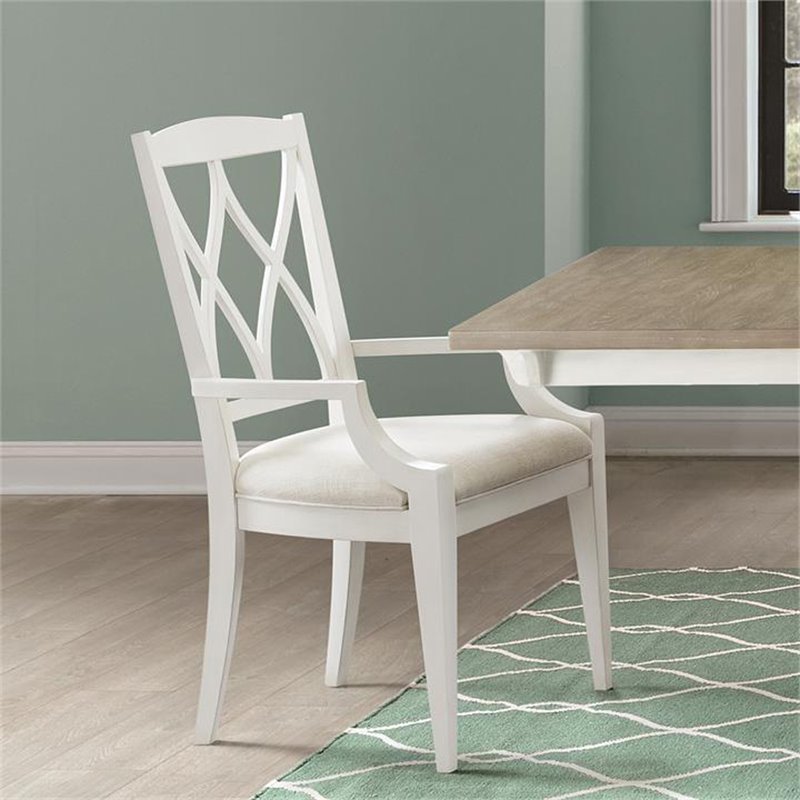 Bowery Hill Assembled Contemporary Dining Arm Chair in Paperwhite