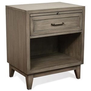 Bowery Hill Contemporary 1 Drawer Nightstand in Gray Wash