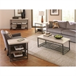 Bowery Hill End Table Coffee Accent Table Rectangle in Metal - Stone