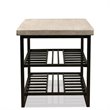 Bowery Hill End Table Coffee Accent Table Rectangle in Metal - Stone