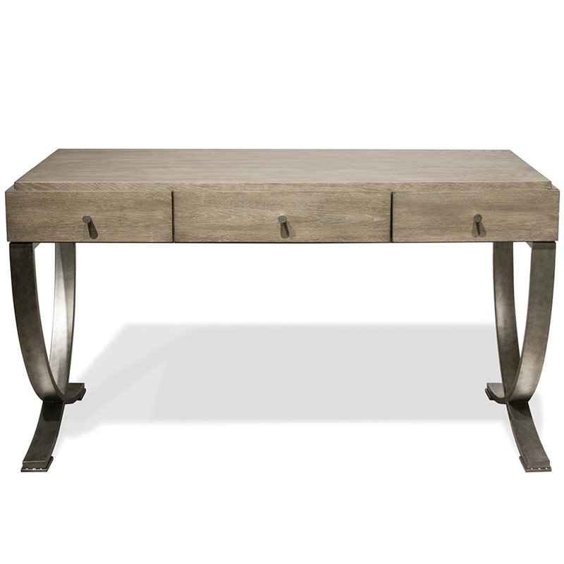 Bowery Hill Contemporary Computer Desk in Natural and Black