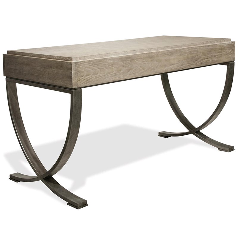 Bowery Hill Contemporary Computer Desk in Natural and Black