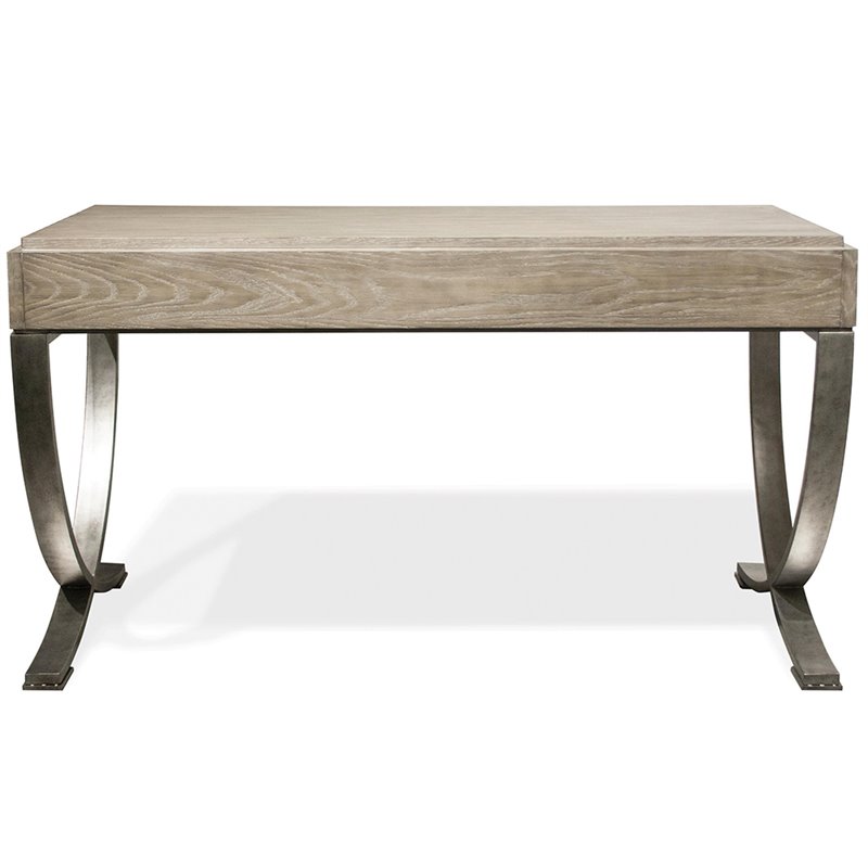 Bowery Hill Contemporary Computer Desk in Natural and Black