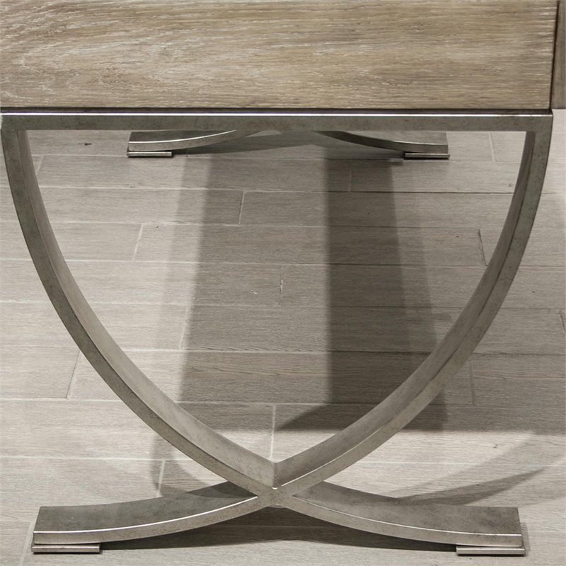 Bowery Hill Contemporary Computer Desk in Natural and Black