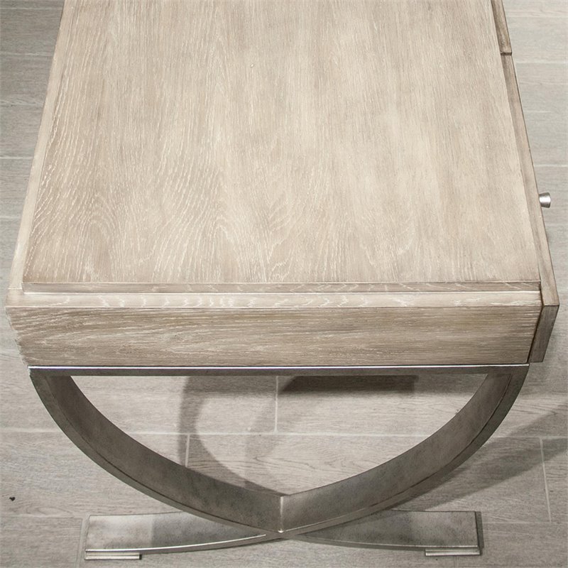 Bowery Hill Contemporary Computer Desk in Natural and Black