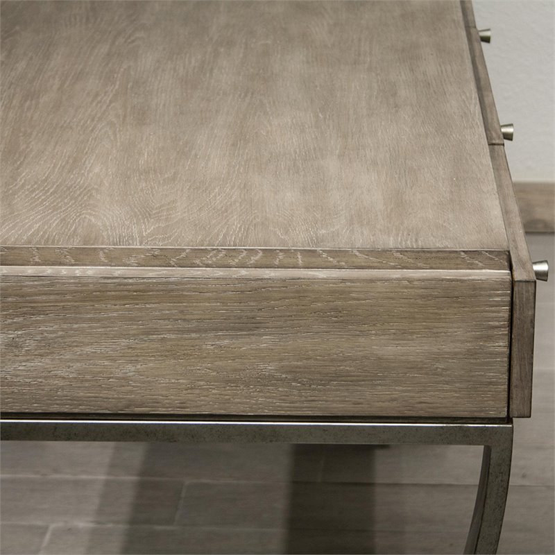 Bowery Hill Contemporary Computer Desk in Natural and Black