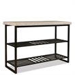 Bowery Hill Contemporary Console Table in Alabaster Travertine