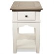 Bowery Hill 1 Drawer Coastal Wood End Table with Bottom Shelf in White