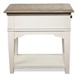 Bowery Hill 1 Drawer Coastal Wood End Table with Bottom Shelf in White