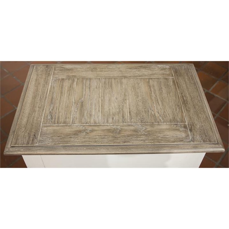 Bowery Hill 1 Drawer Coastal Wood End Table with Bottom Shelf in White